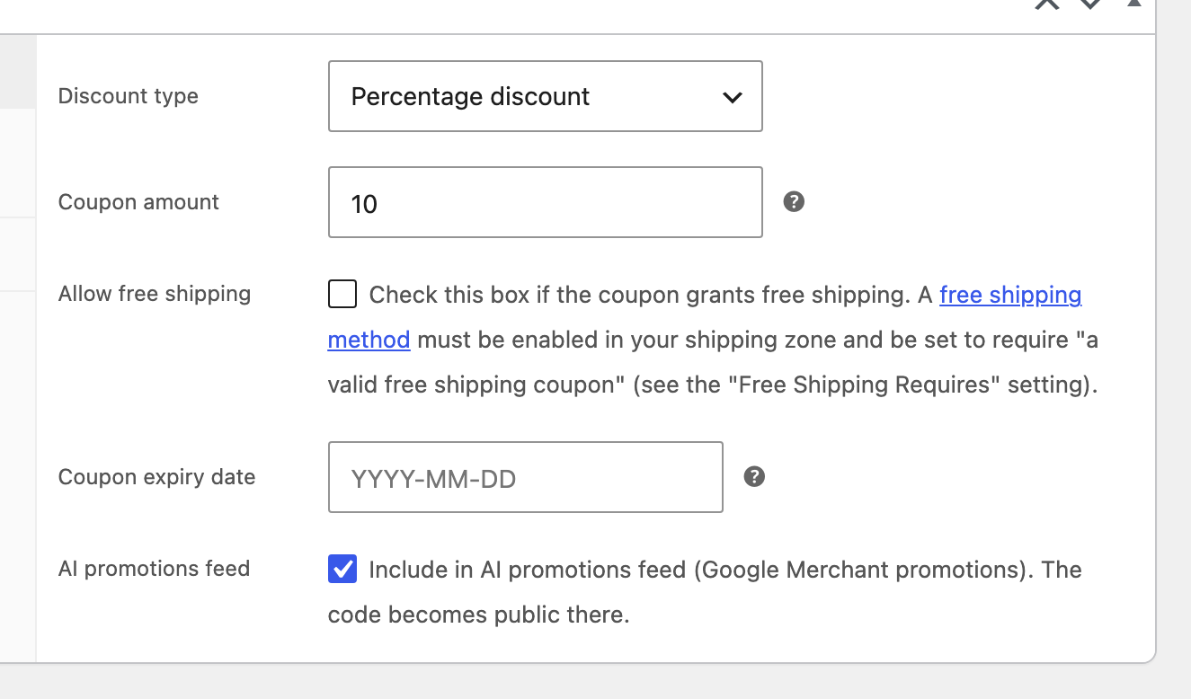 Coupon checkbox