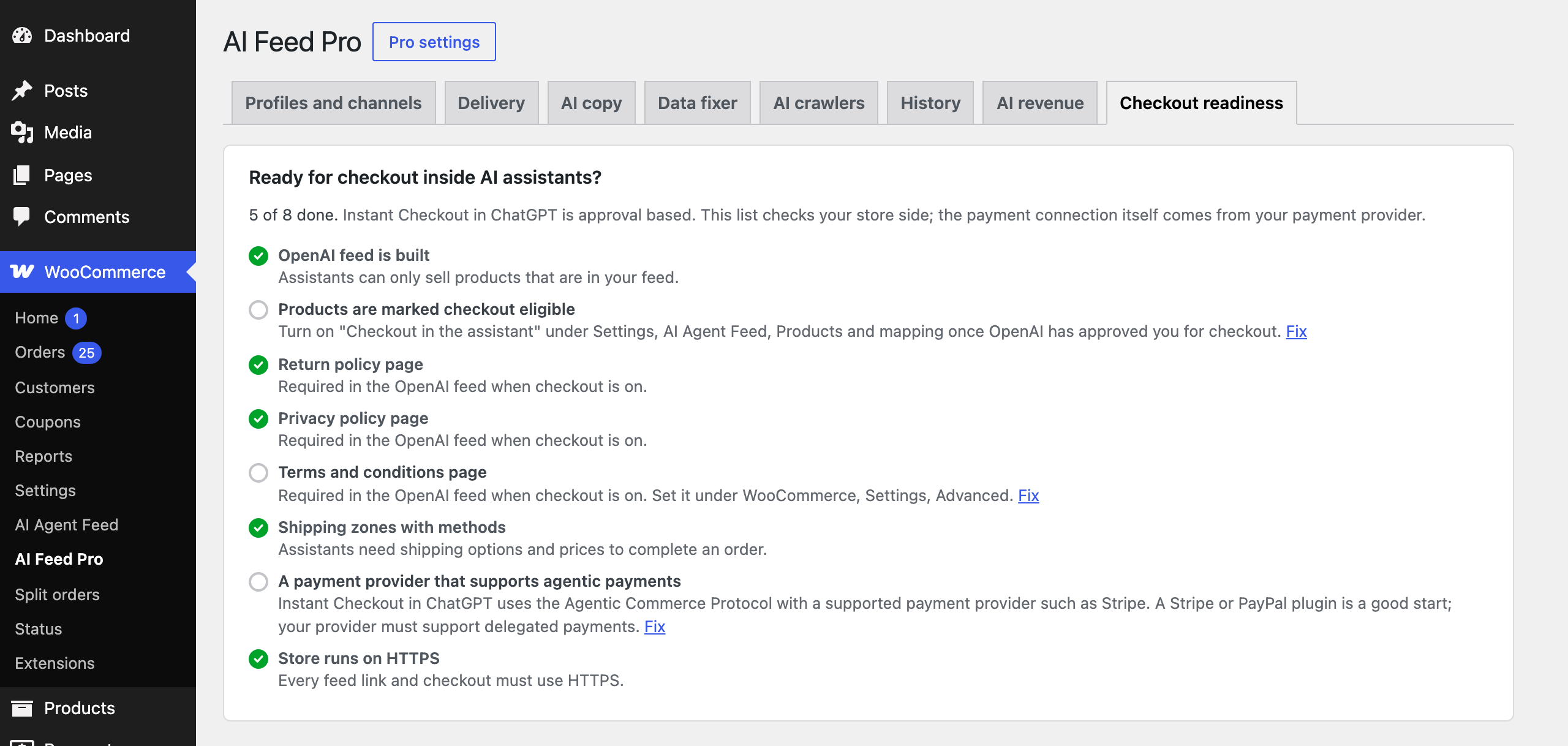 Checkout readiness