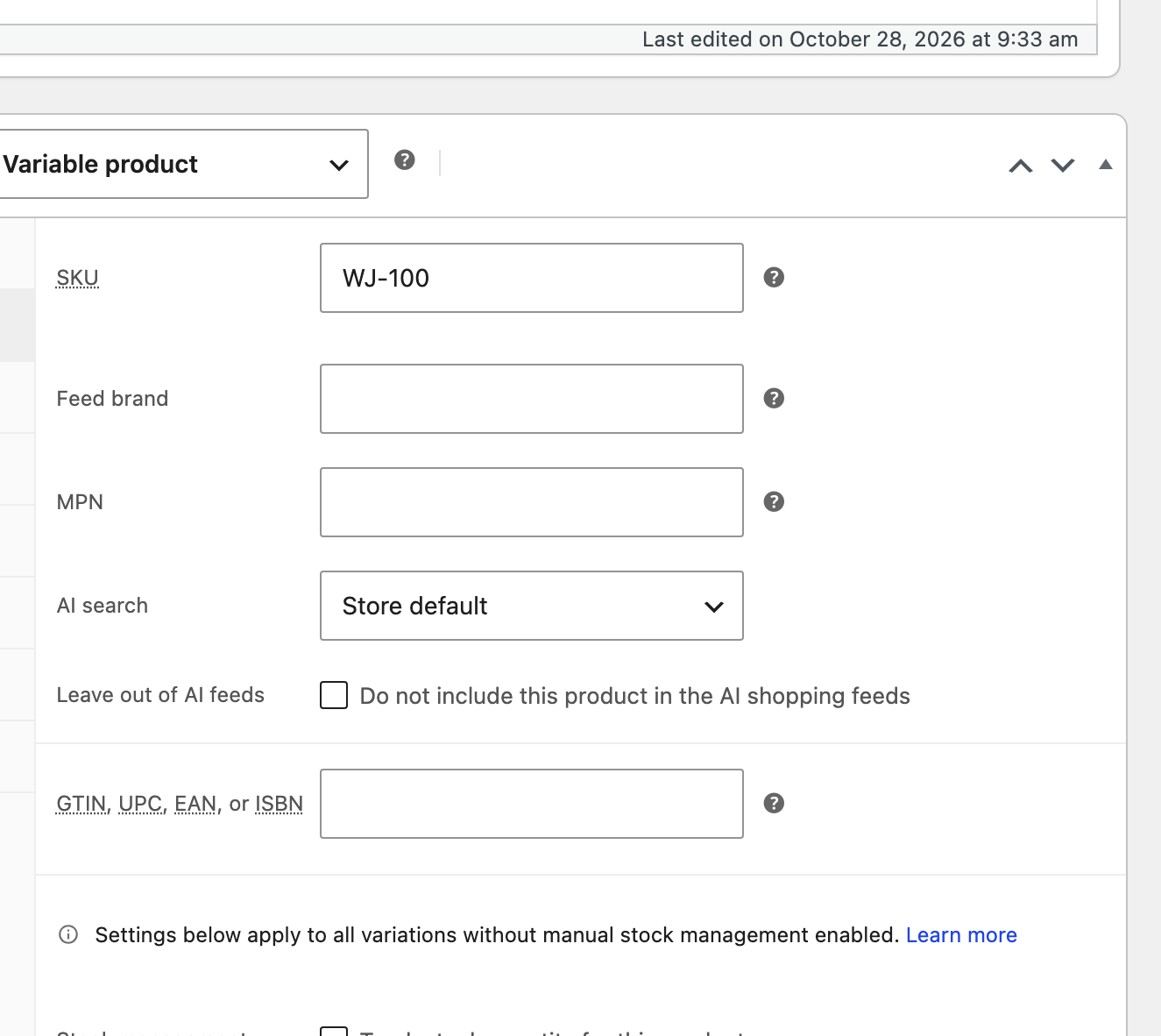 Product fields