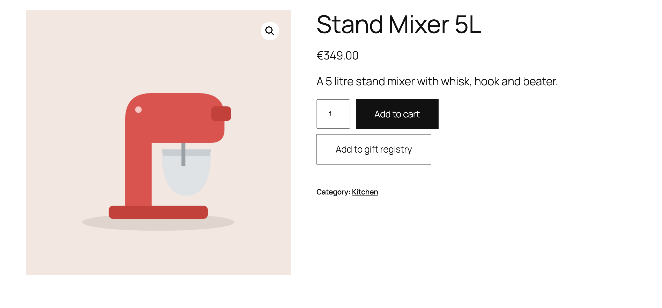 Product page button