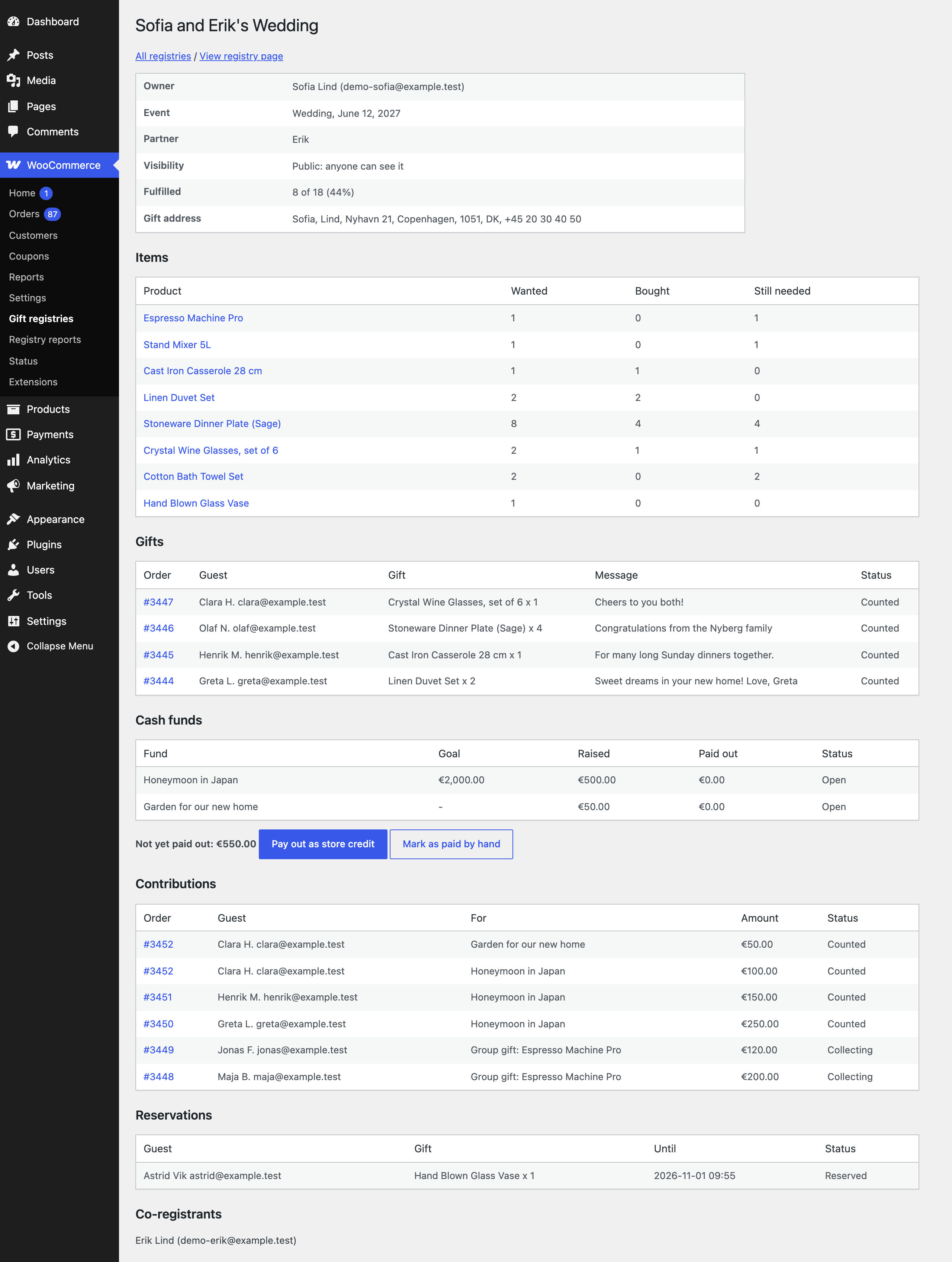 Admin registry with Pro sections