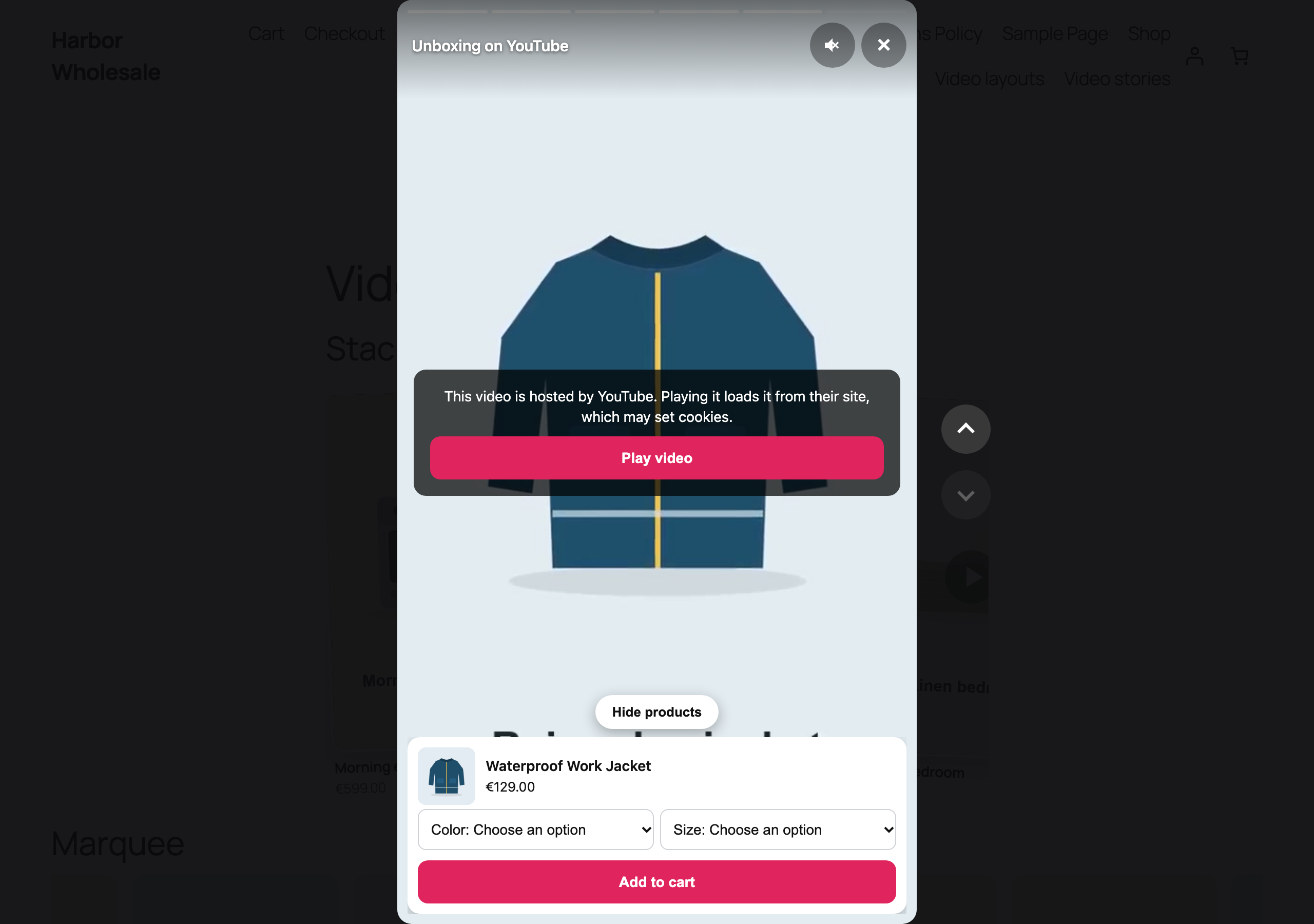 Consent screen