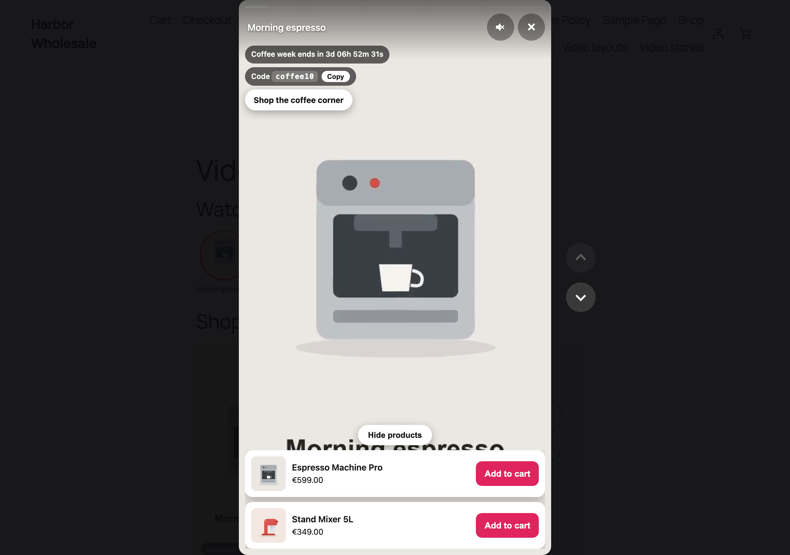 Button in the player